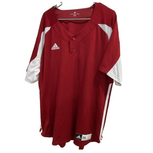 Adidas Baseball Jersey Men's Maroon/‎ White Two-Button Mesh size 2XL